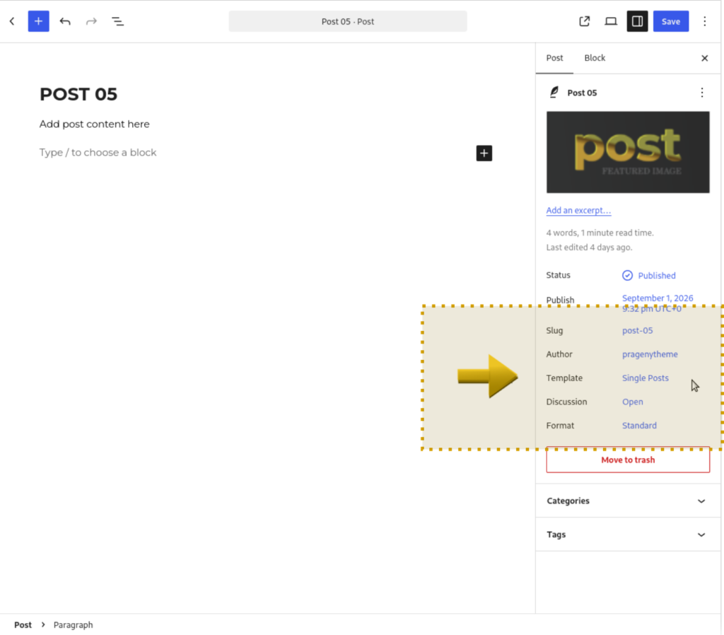 How to change the page template to a full width page - Step 1